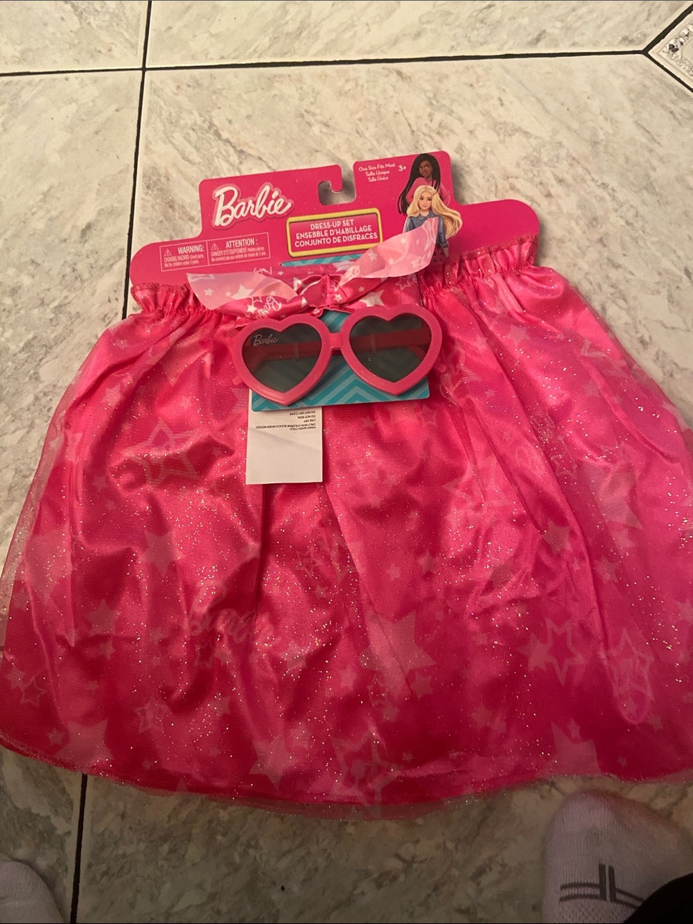 Barbie Hot Pink Glitter Star Skirt with Heart Sunglasses